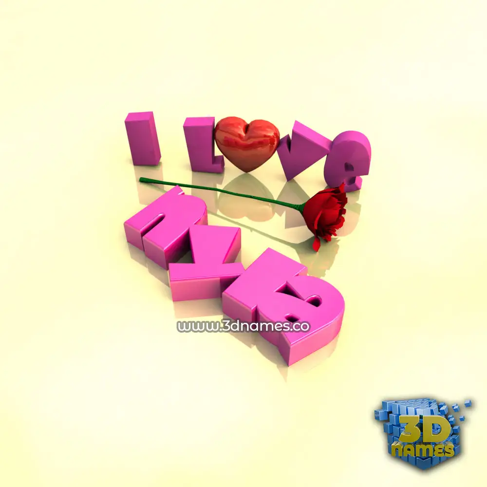 nyla in I Love ??? style - 3D name wallpaper