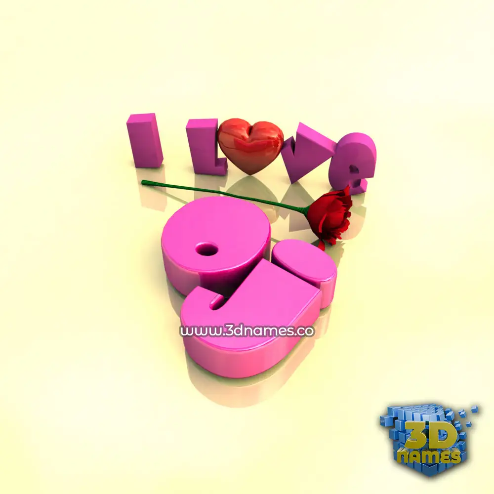 oj in I Love ??? style - 3D name wallpaper