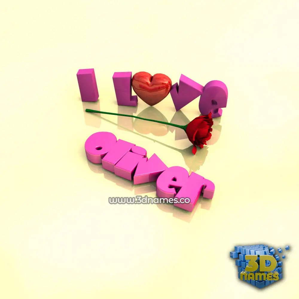 oliver in I Love ??? style - 3D name wallpaper