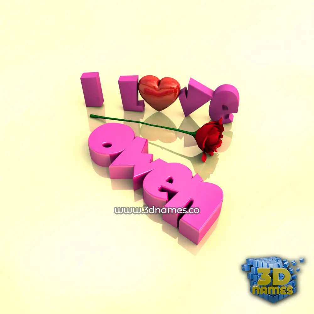 owen in I Love ??? style - 3D name wallpaper