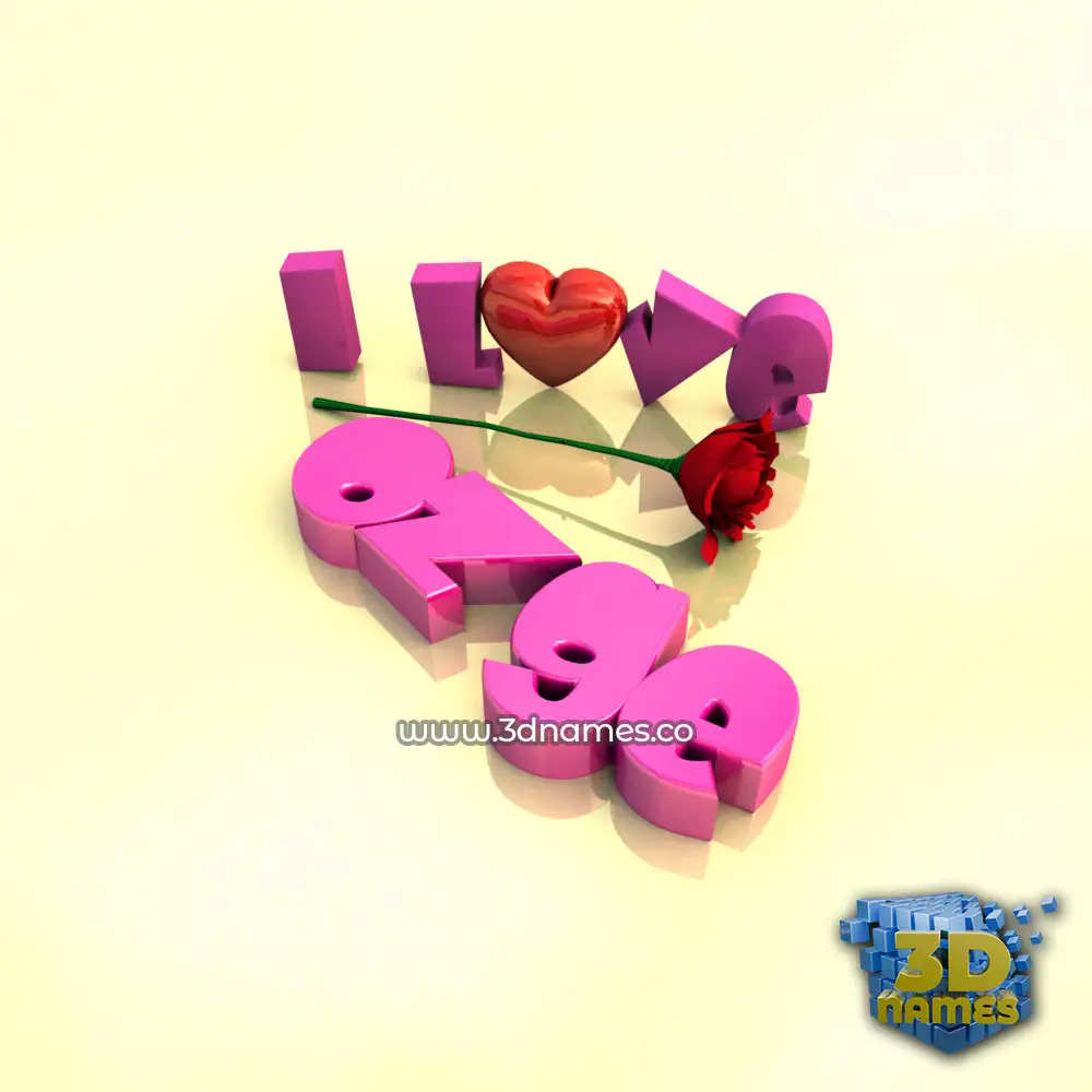 ozge in I Love ??? style - 3D name wallpaper