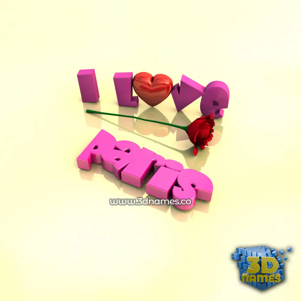 paris in I Love ??? style - 3D name wallpaper