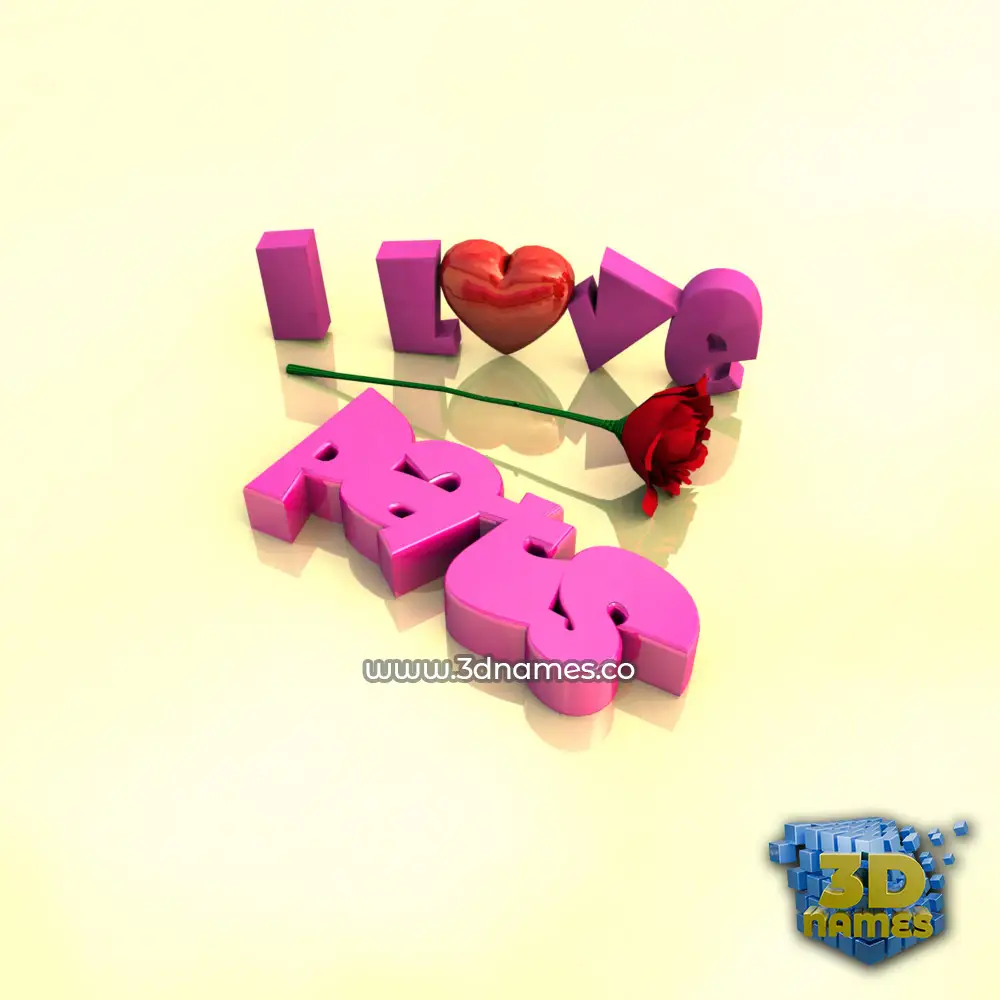 pats in I Love ??? style - 3D name wallpaper