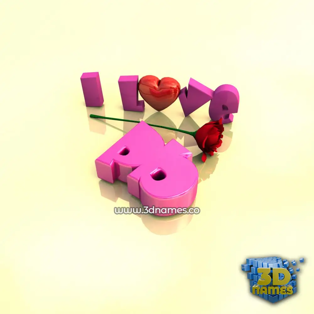 pb in I Love ??? style - 3D name wallpaper