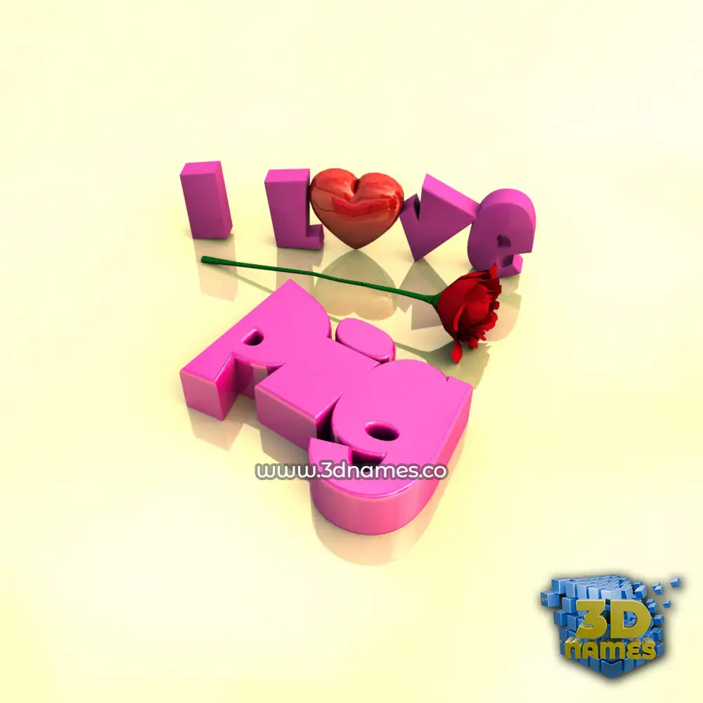 pig in I Love ??? style - 3D name wallpaper