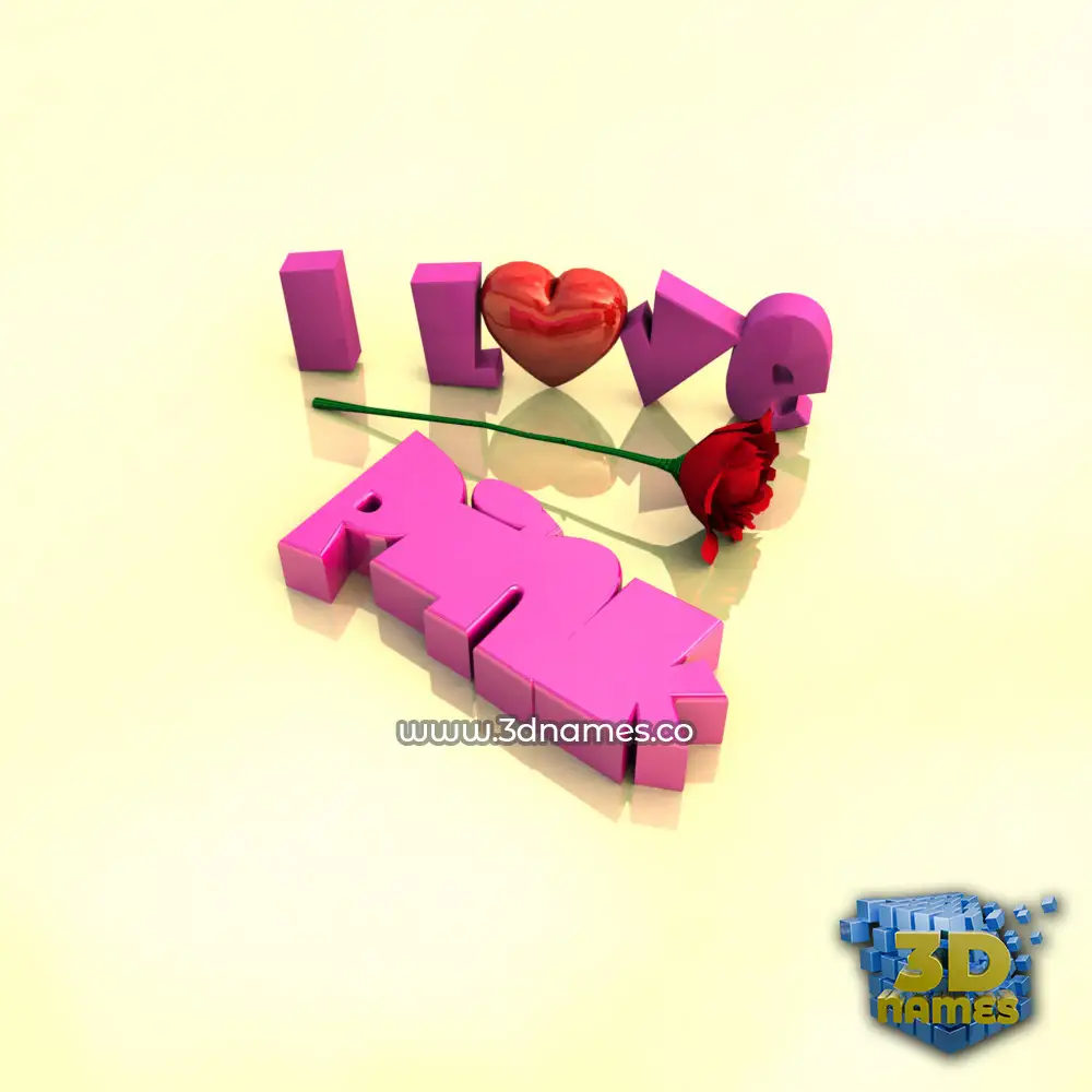 pink in I Love ??? style - 3D name wallpaper