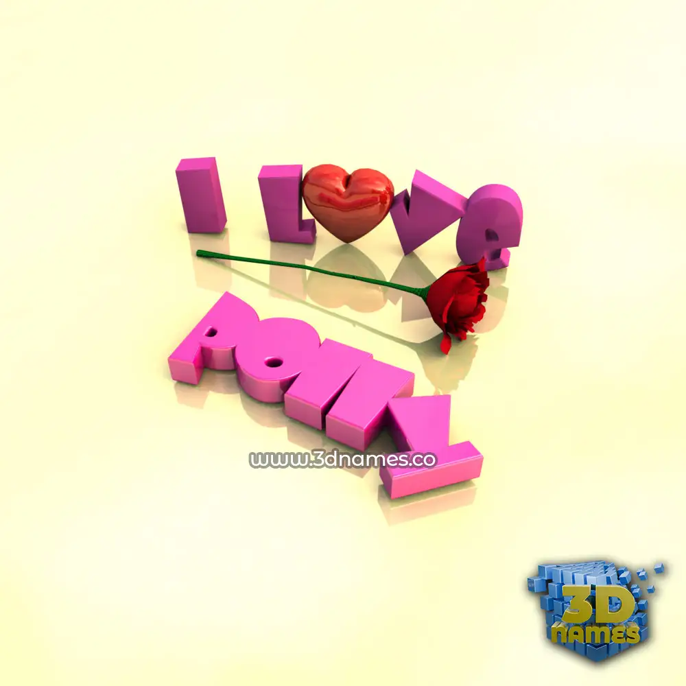 polly in I Love ??? style - 3D name wallpaper