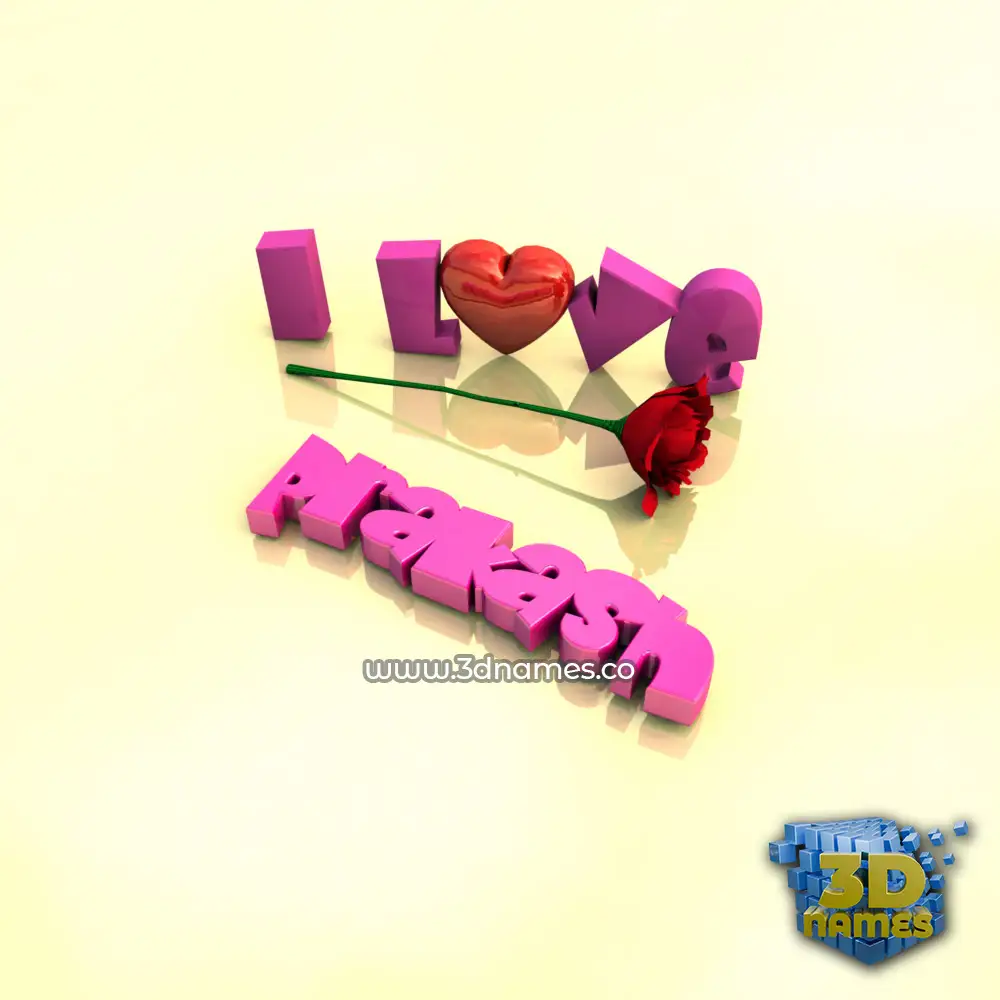 prakash in I Love ??? style - 3D name wallpaper