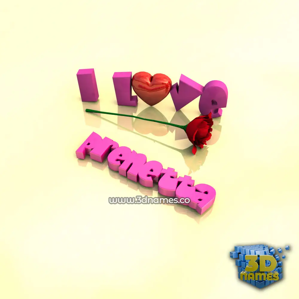 prenetta in I Love ??? style - 3D name wallpaper