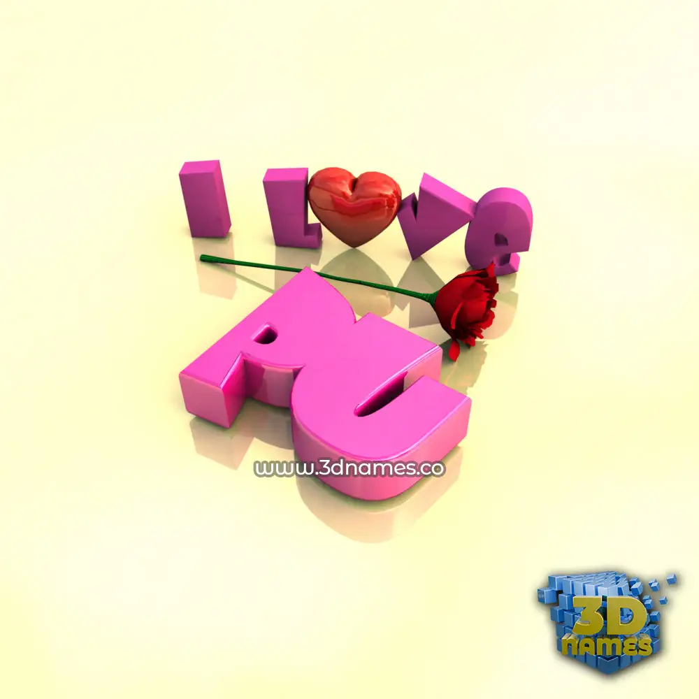 pu in I Love ??? style - 3D name wallpaper