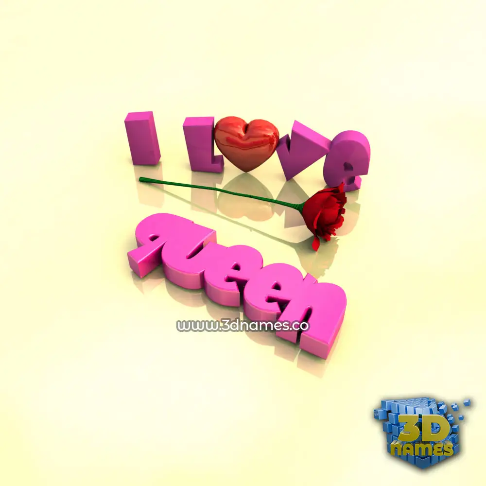 queen in I Love ??? style - 3D name wallpaper