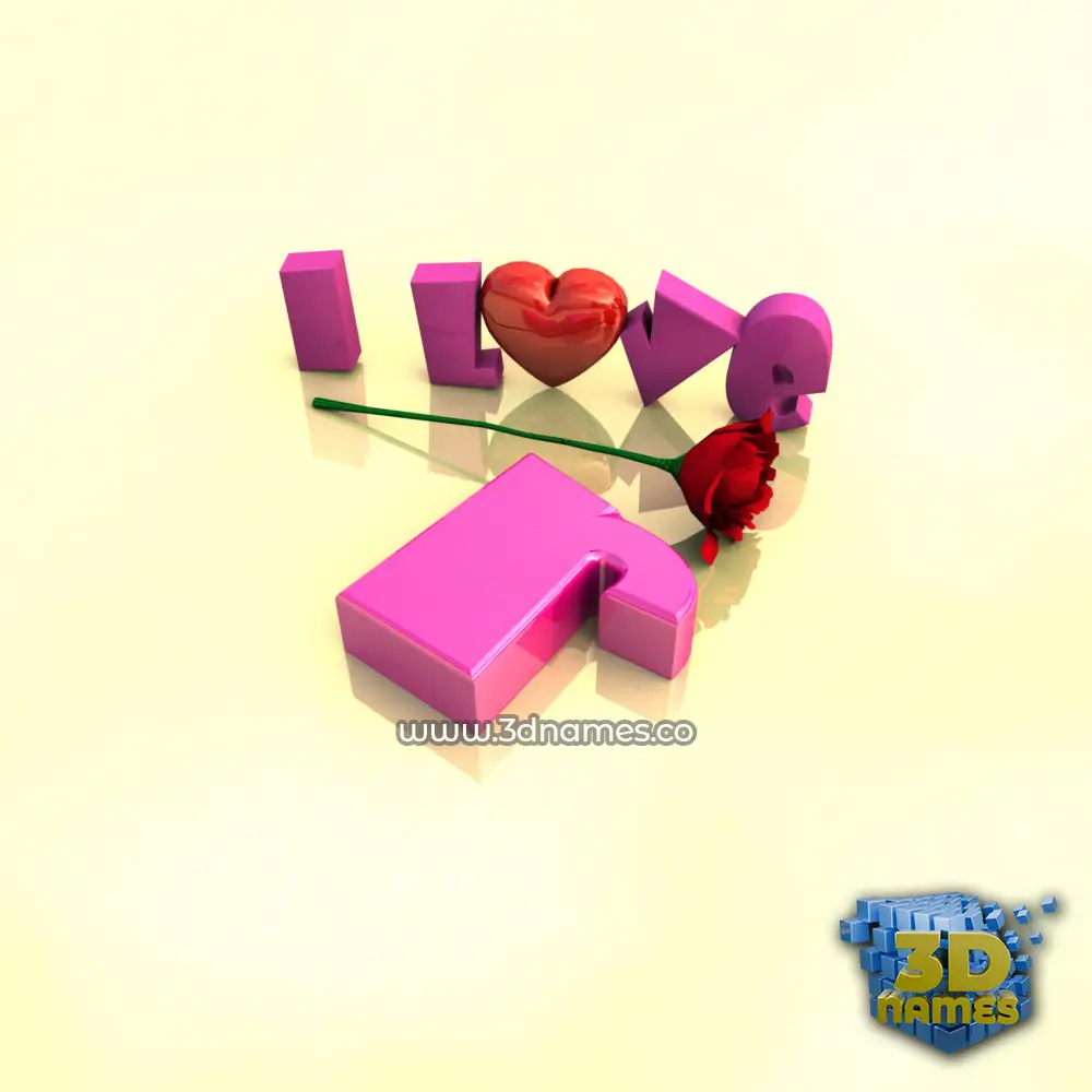 r in I Love ??? style - 3D name wallpaper