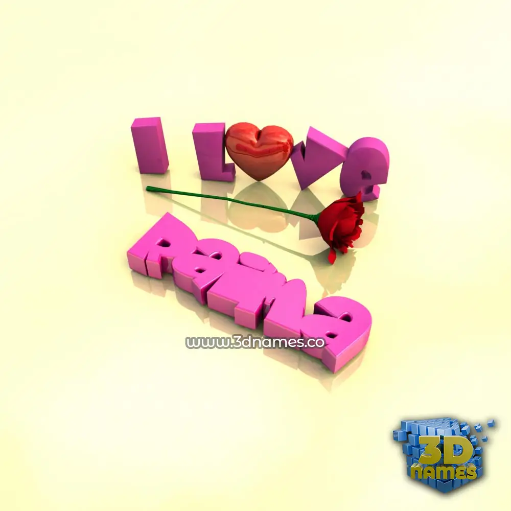 raima in I Love ??? style - 3D name wallpaper