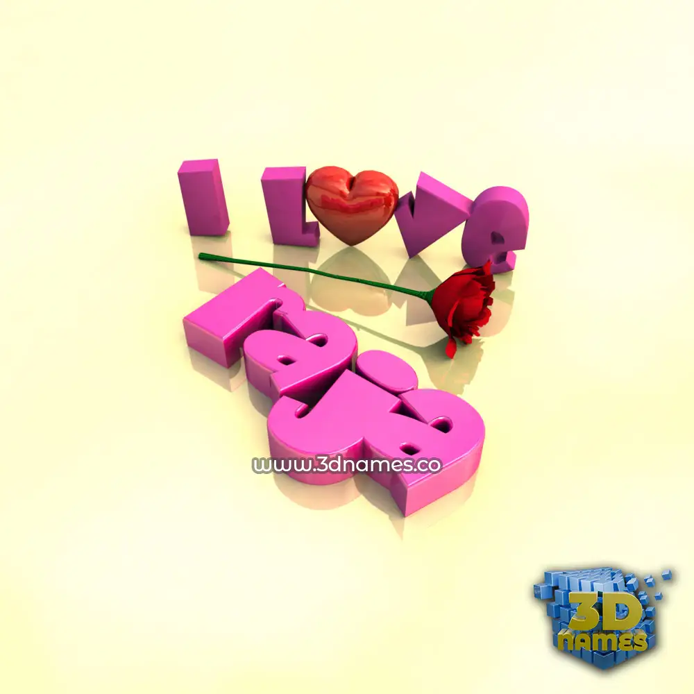 raja in I Love ??? style - 3D name wallpaper