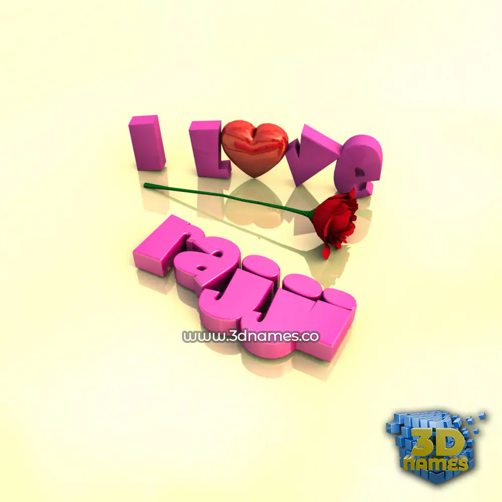 rajji in I Love ??? style - 3D name wallpaper