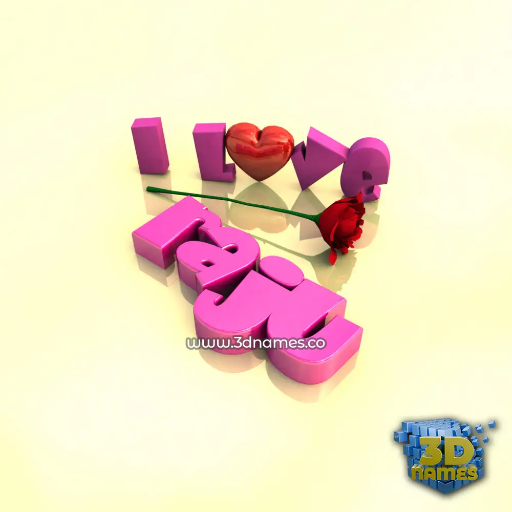 raju in I Love ??? style - 3D name wallpaper