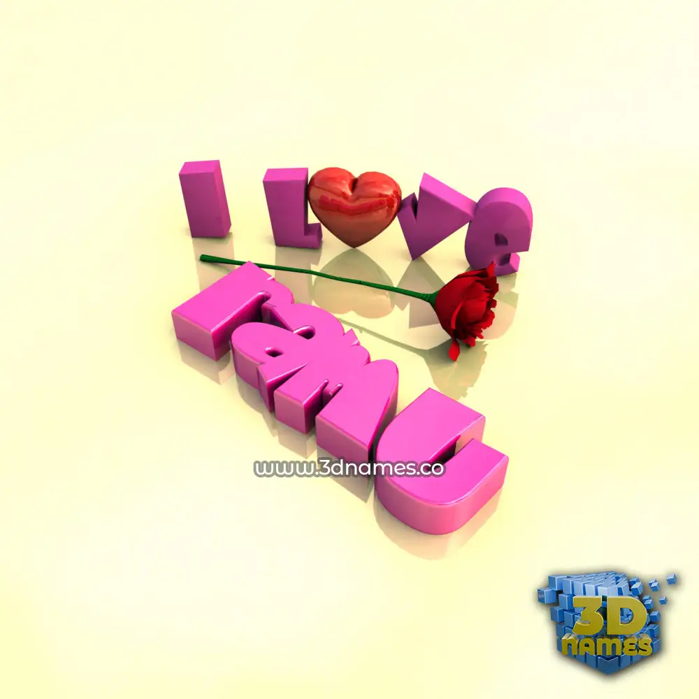 ramu in I Love ??? style - 3D name wallpaper