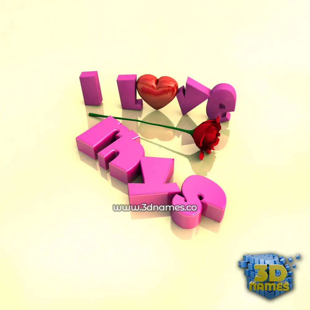 rhys in I Love ??? style - 3D name wallpaper