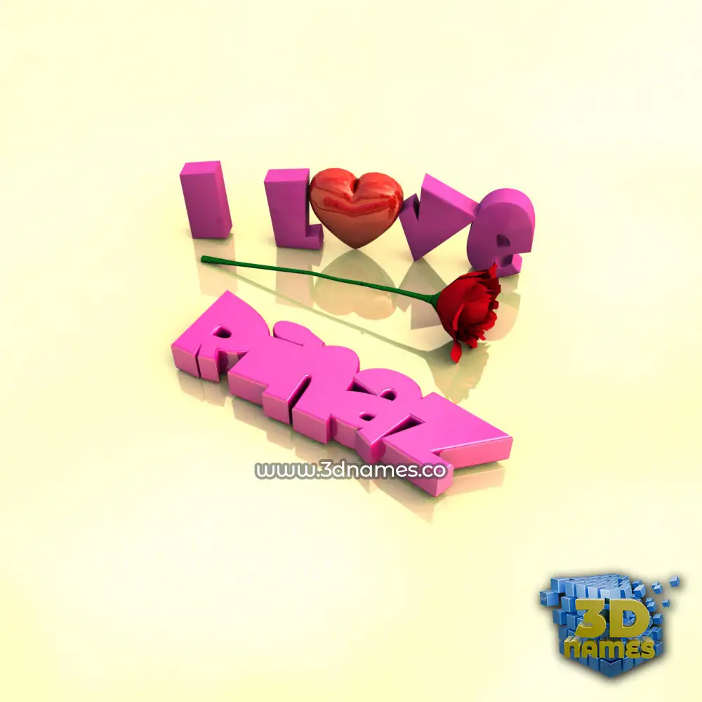 rinaz in I Love ??? style - 3D name wallpaper