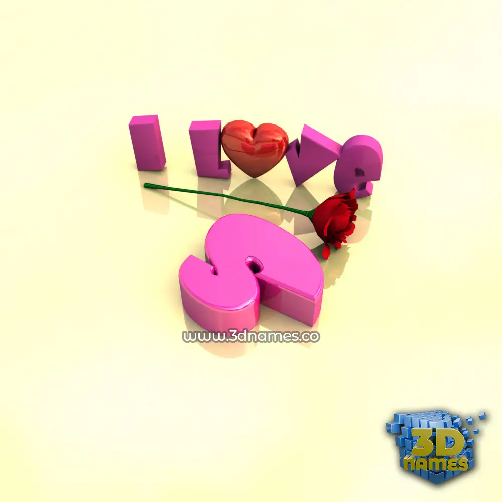 s in I Love ??? style - 3D name wallpaper