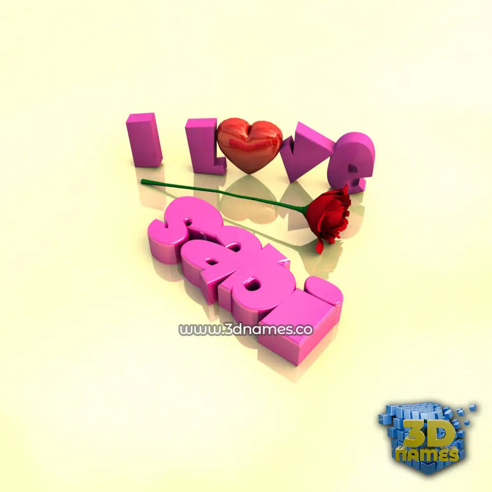 sabi in I Love ??? style - 3D name wallpaper