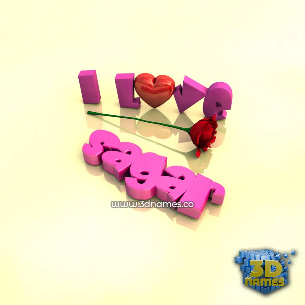 sagar in I Love ??? style - 3D name wallpaper