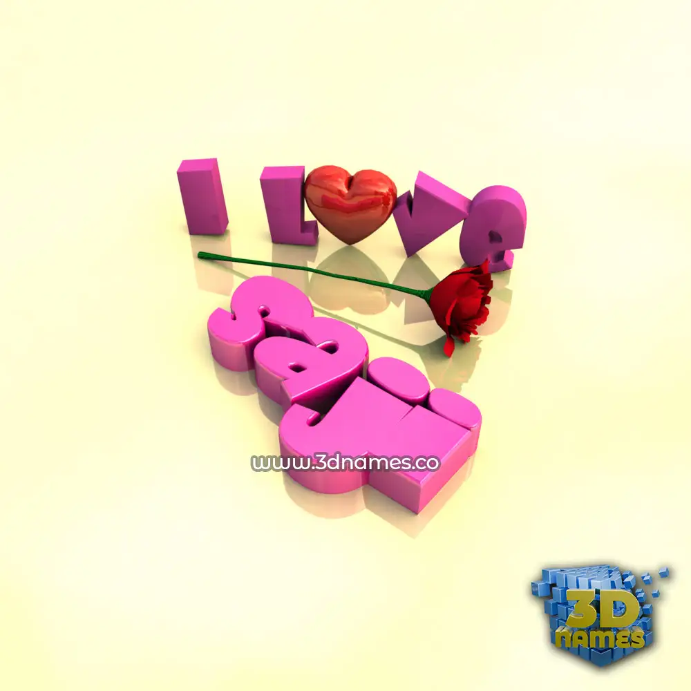 saji in I Love ??? style - 3D name wallpaper
