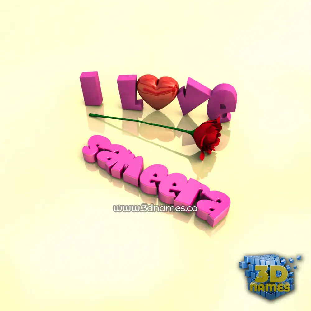 sameera in I Love ??? style - 3D name wallpaper