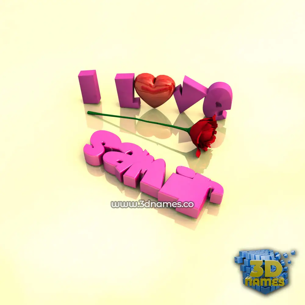 samir in I Love ??? style - 3D name wallpaper