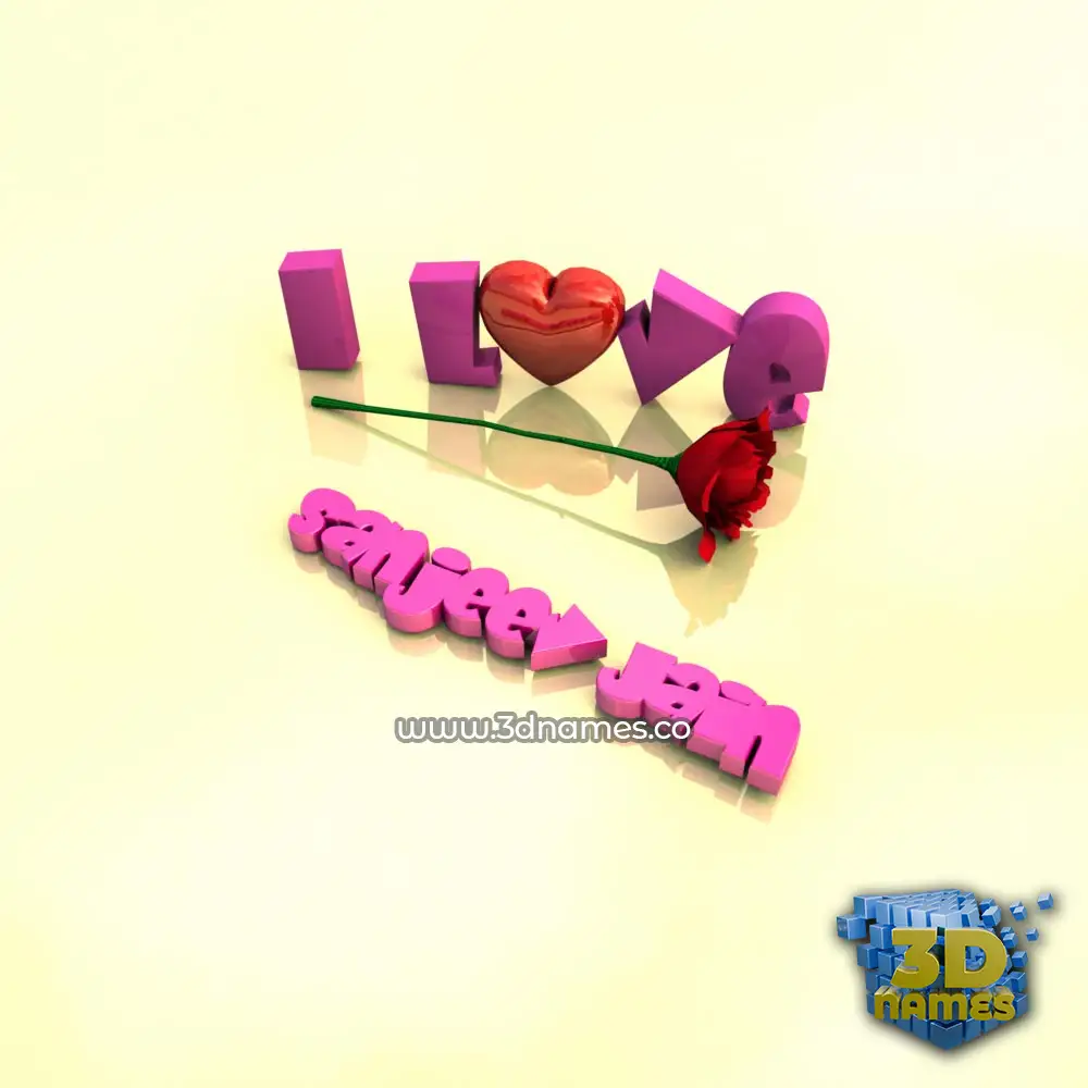 sanjeev jain in I Love ??? style - 3D name wallpaper