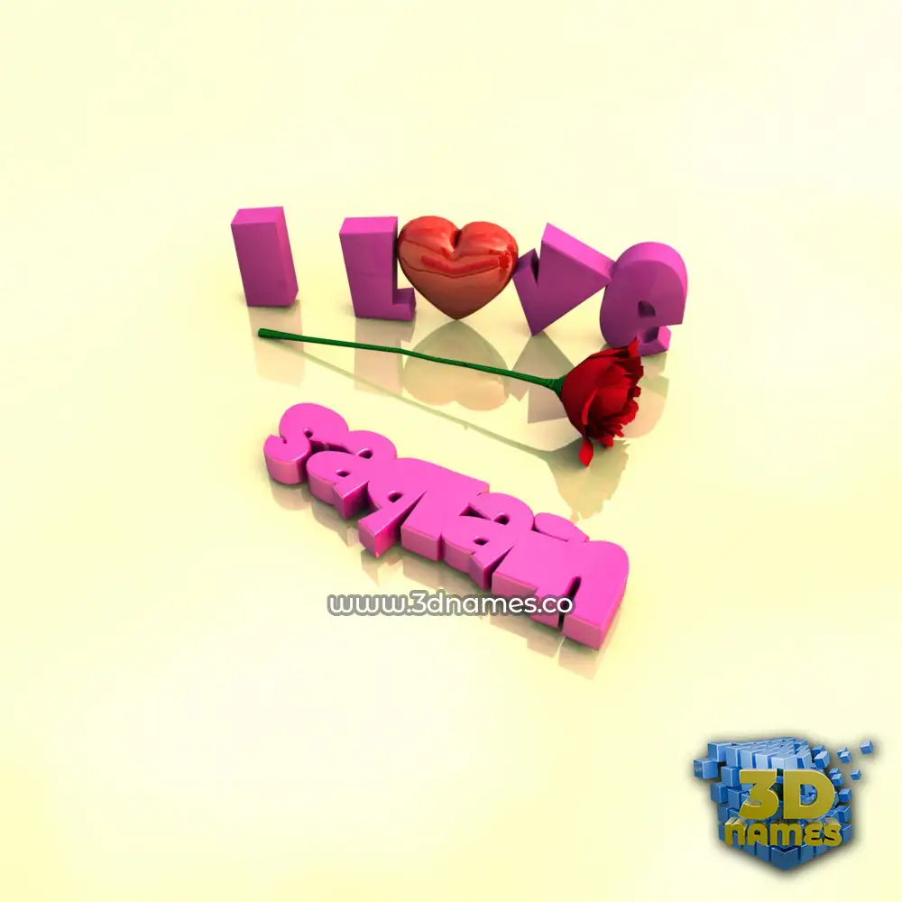 saqlain in I Love ??? style - 3D name wallpaper