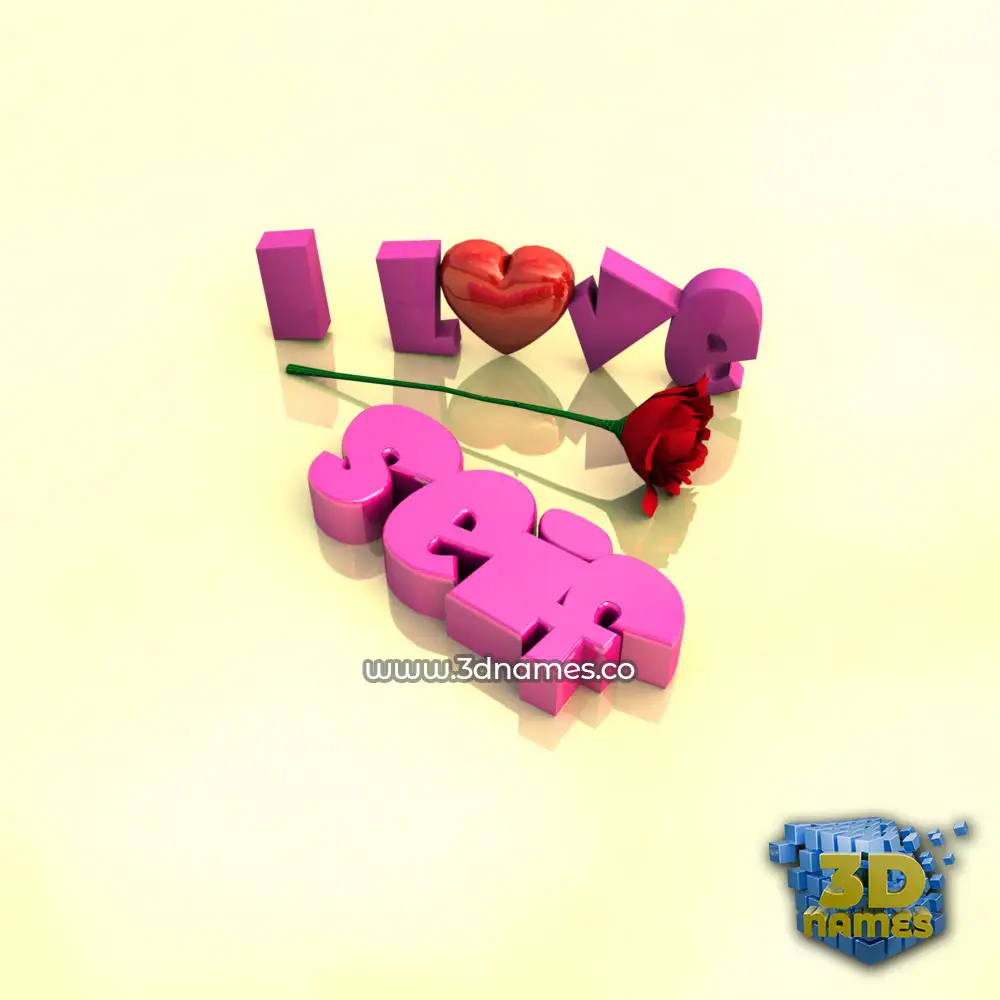 seif in I Love ??? style - 3D name wallpaper