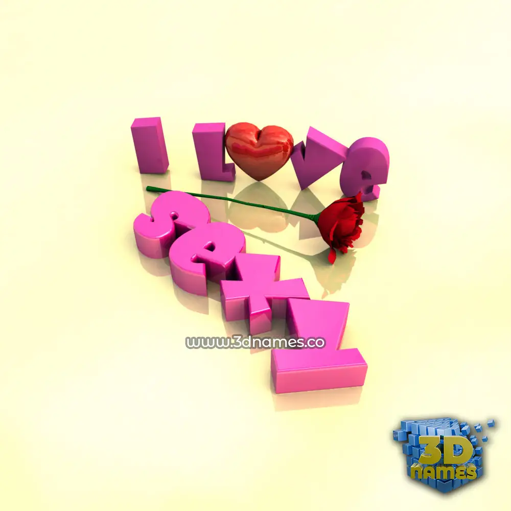 sexy in I Love ??? style - 3D name wallpaper