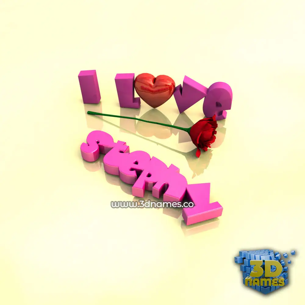 stephy in I Love ??? style - 3D name wallpaper