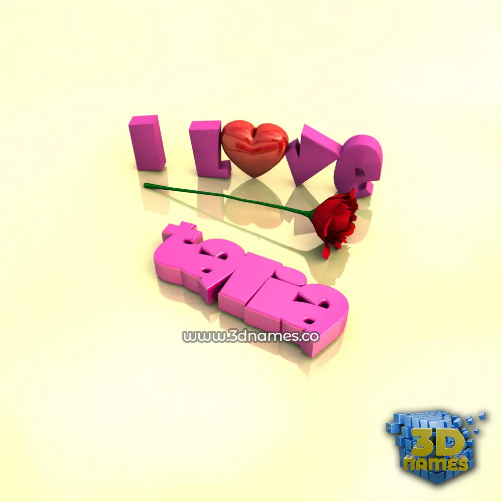 talia in I Love ??? style - 3D name wallpaper