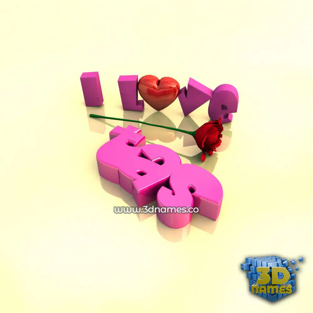 tas in I Love ??? style - 3D name wallpaper