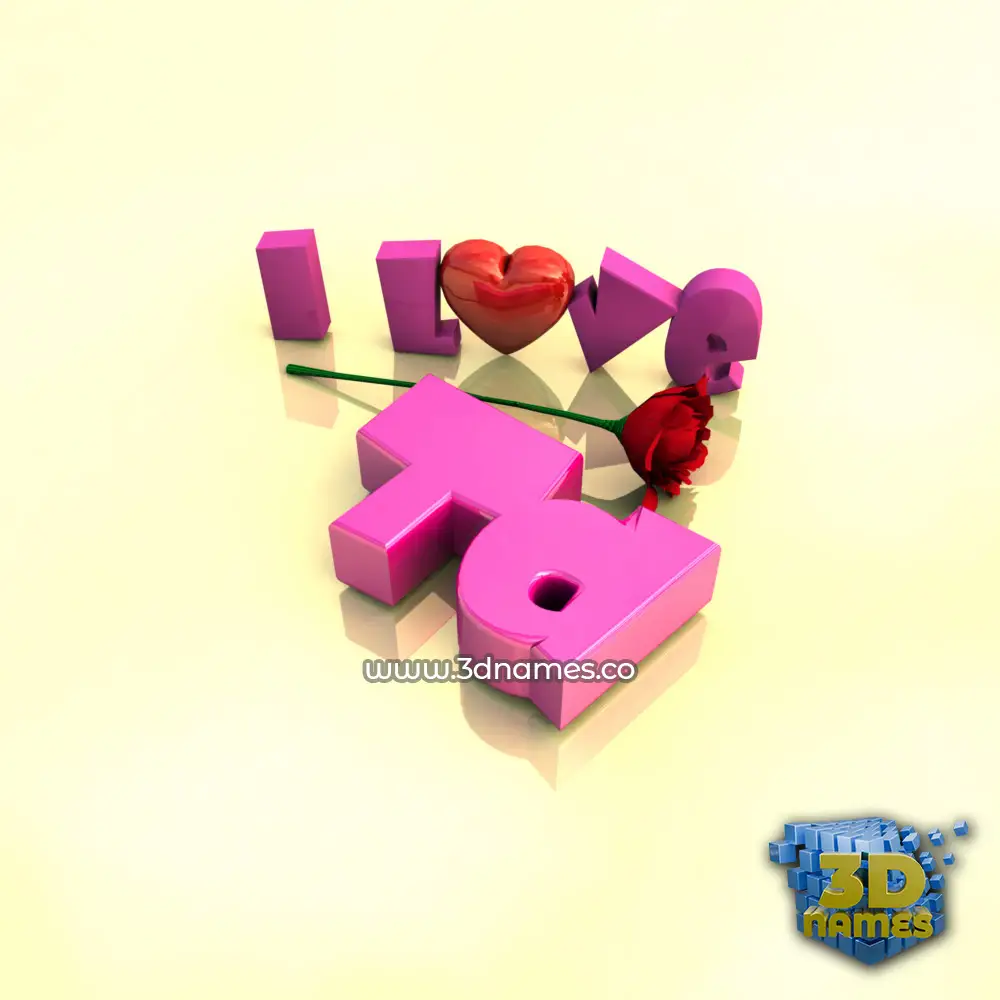 td in I Love ??? style - 3D name wallpaper