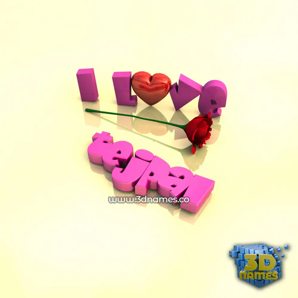 tejpal in I Love ??? style - 3D name wallpaper