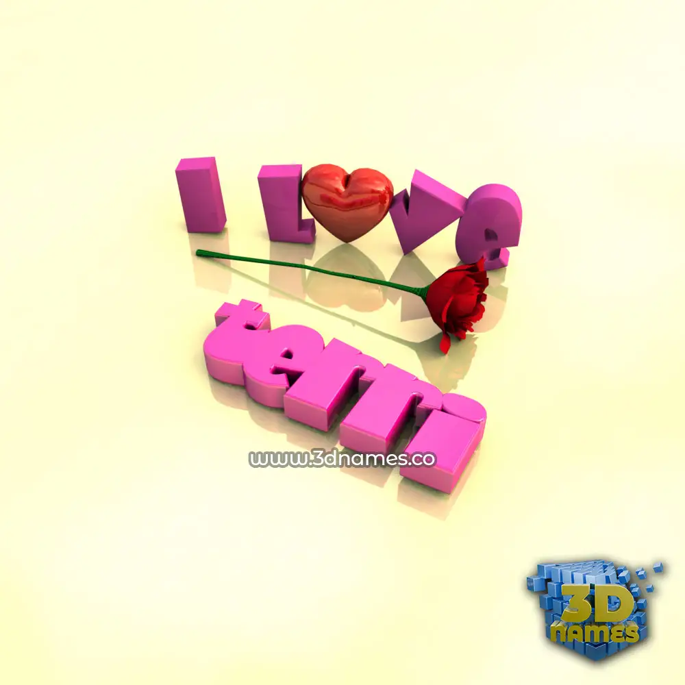terri in I Love ??? style - 3D name wallpaper