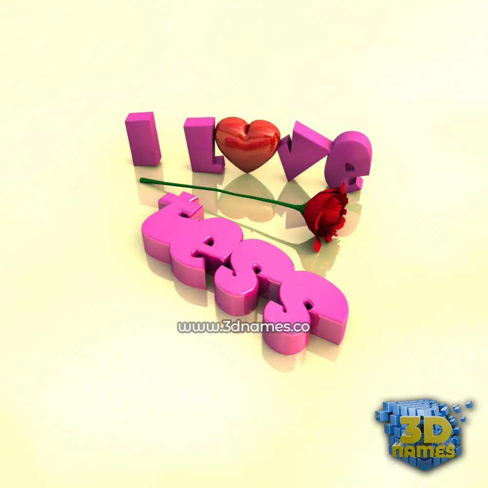 tess in I Love ??? style - 3D name wallpaper