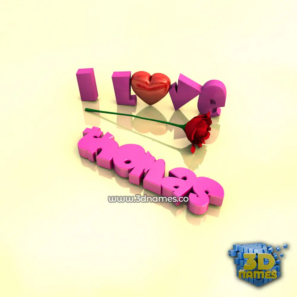 thomas in I Love ??? style - 3D name wallpaper