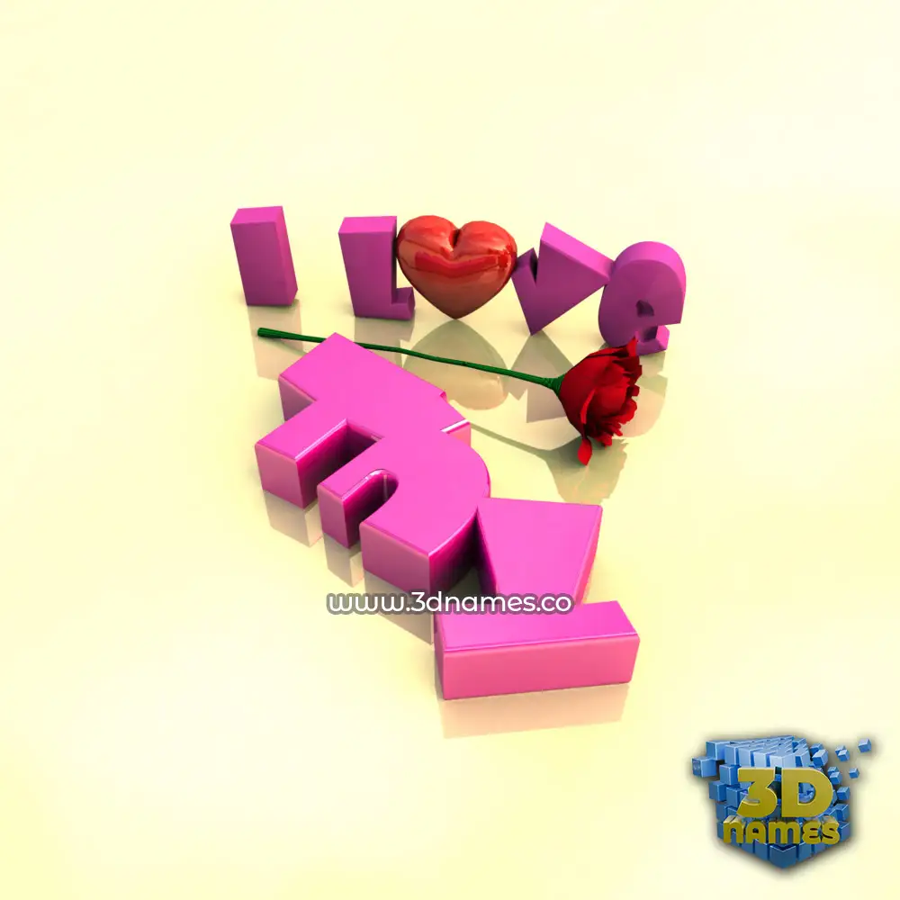 thy in I Love ??? style - 3D name wallpaper