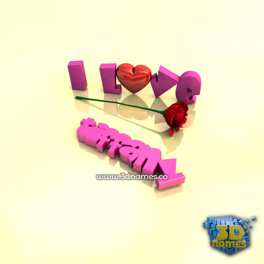 tiffany in I Love ??? style - 3D name wallpaper