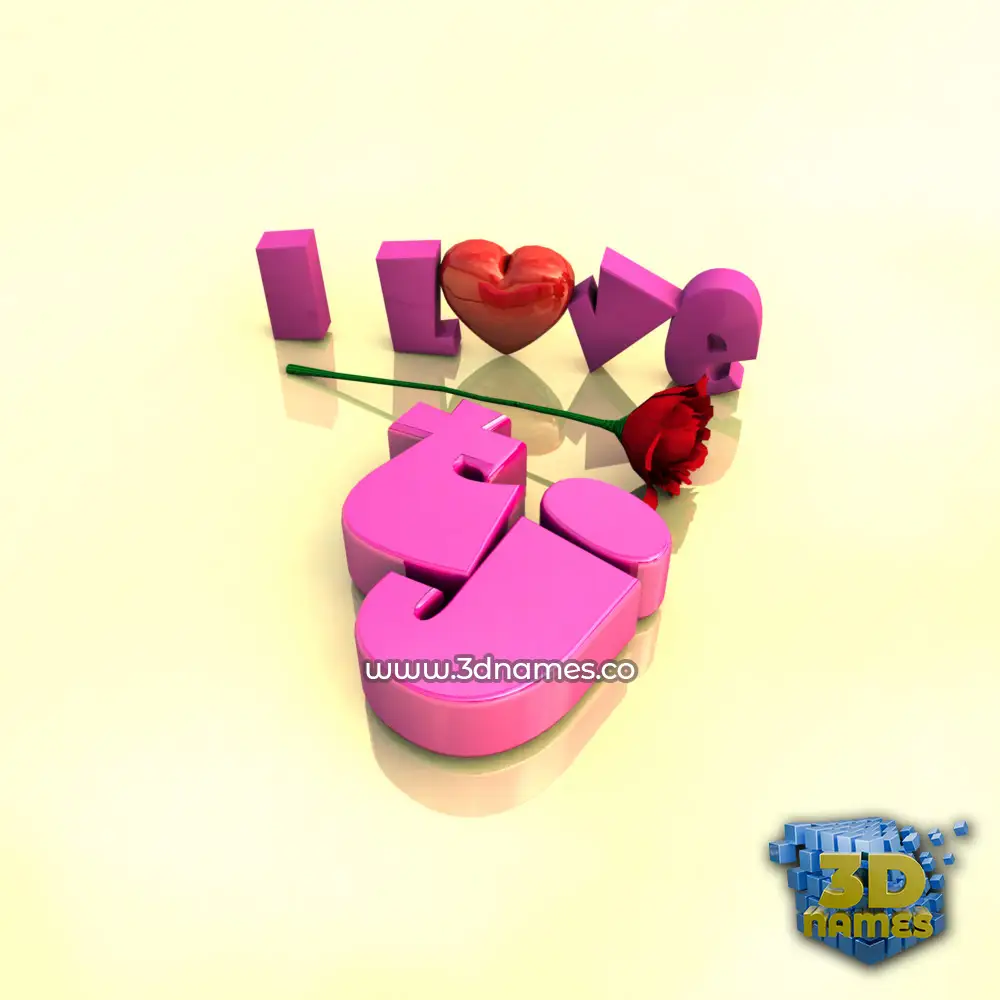tj in I Love ??? style - 3D name wallpaper