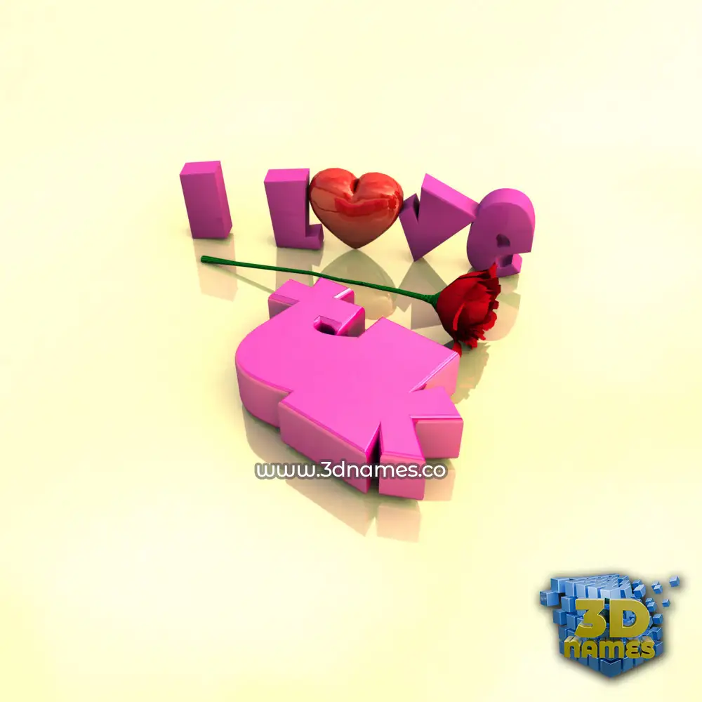tk in I Love ??? style - 3D name wallpaper