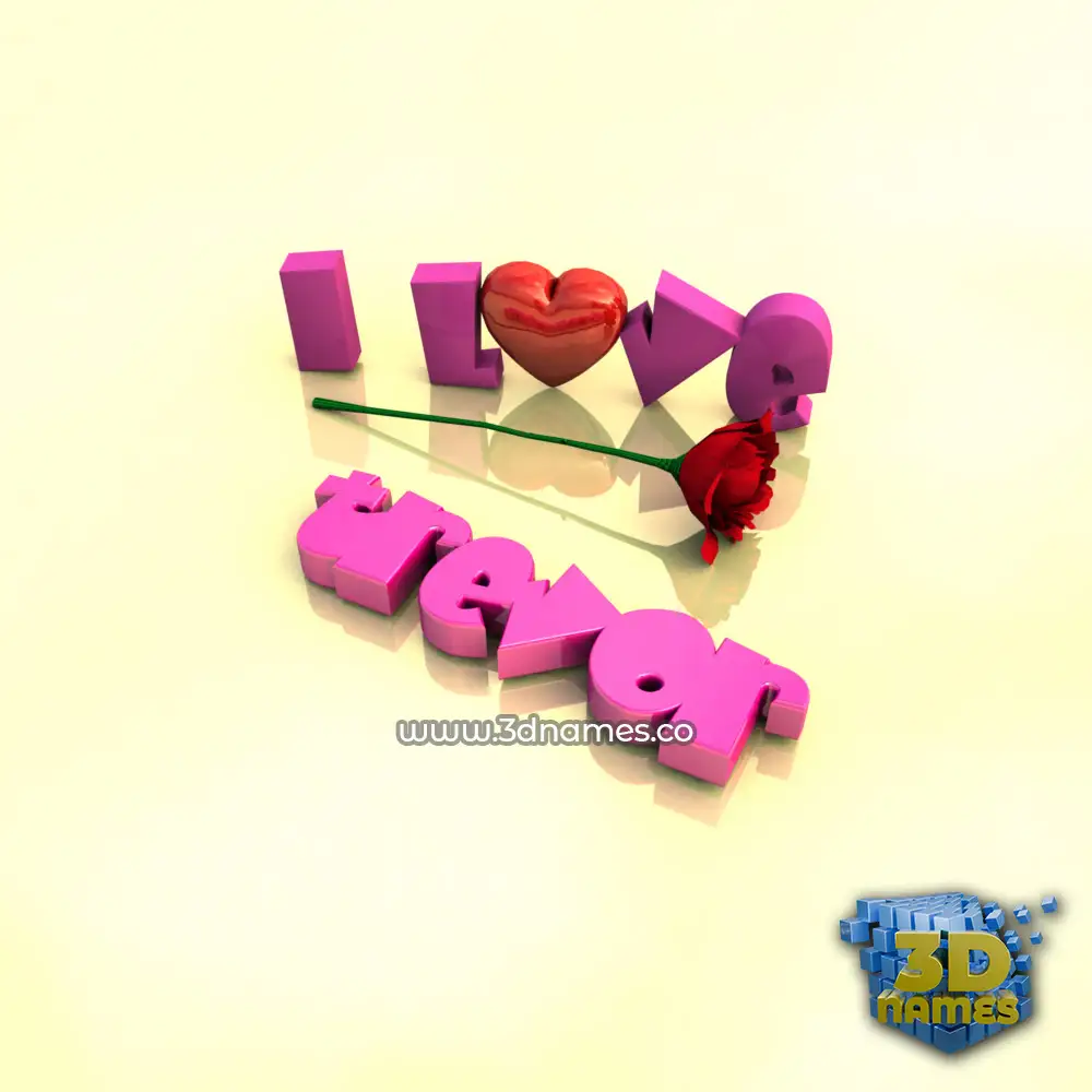 trevor in I Love ??? style - 3D name wallpaper