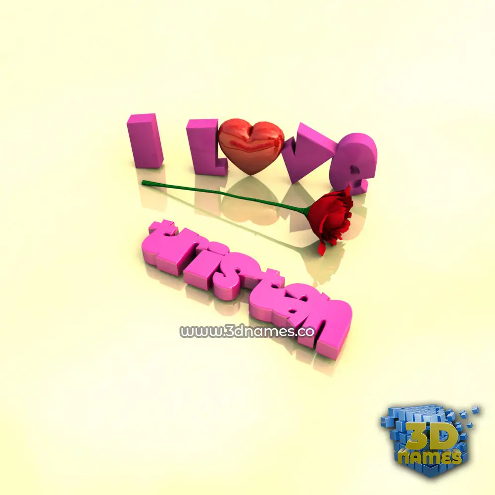 tristan in I Love ??? style - 3D name wallpaper