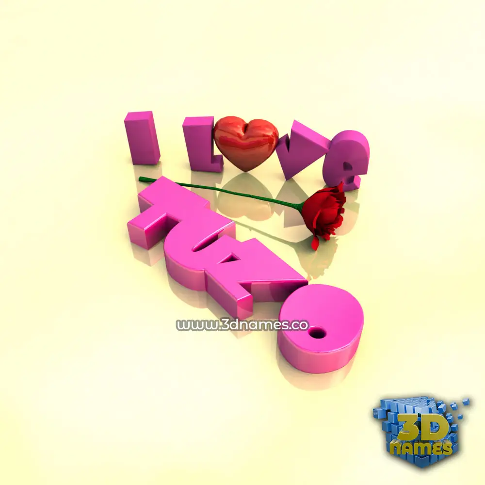 tuzo in I Love ??? style - 3D name wallpaper