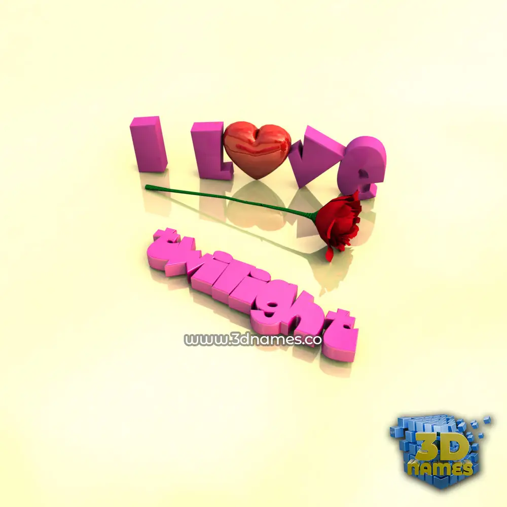 twilight in I Love ??? style - 3D name wallpaper