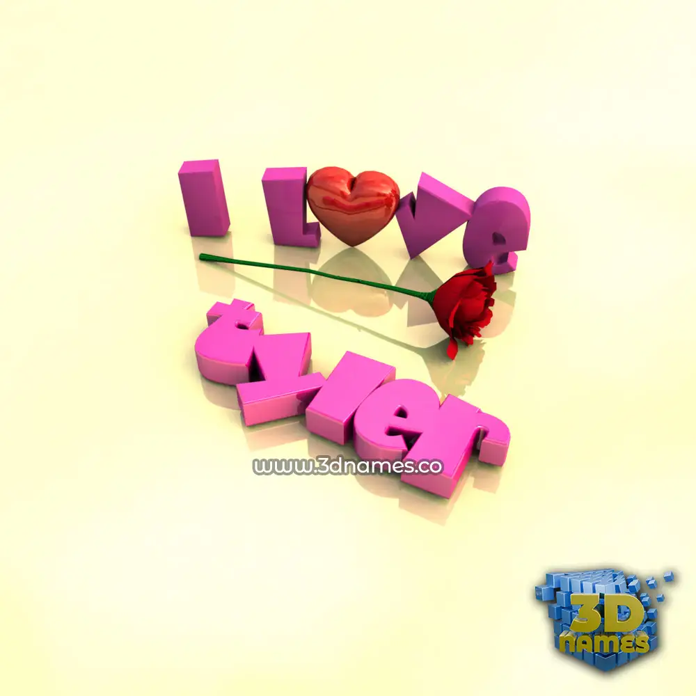 tyler in I Love ??? style - 3D name wallpaper